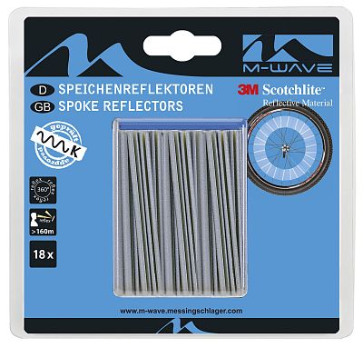 Превью  Светоотражающие накладки на спицы M-WAVE 3M Scotchline (18 штук)
